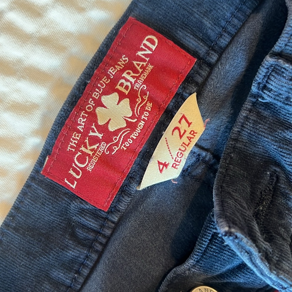 Corduroy Lucky Brand Zoe Skinny low waisted pants - Picture 2 of 4